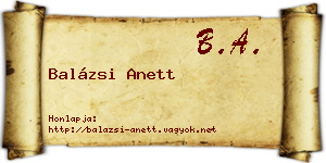 Balázsi Anett névjegykártya